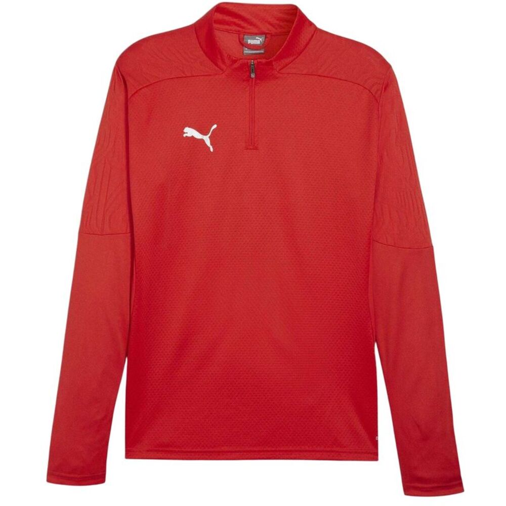 Puma Mens TeamFinal Quarter Zip Training Fleece Top / Red